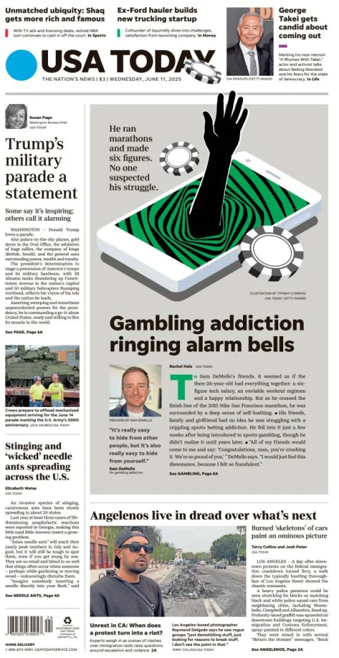 Portada de Usa Today del miércoles, 11 de junio de 2025