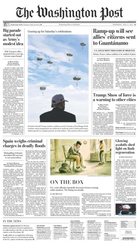 Portada de The Washington Post del miércoles, 11 de junio de 2025