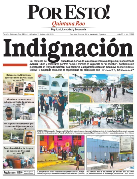 Portada de Por Esto (quintana Roo Cancun) del miércoles, 11 de junio de 2025