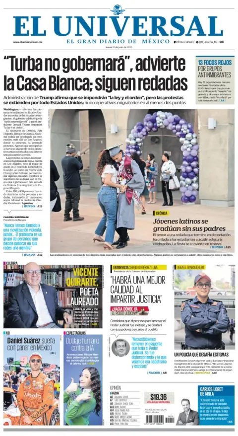 Portada de El Universal