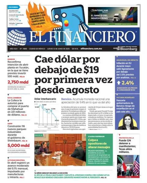 Portada de El Financiero