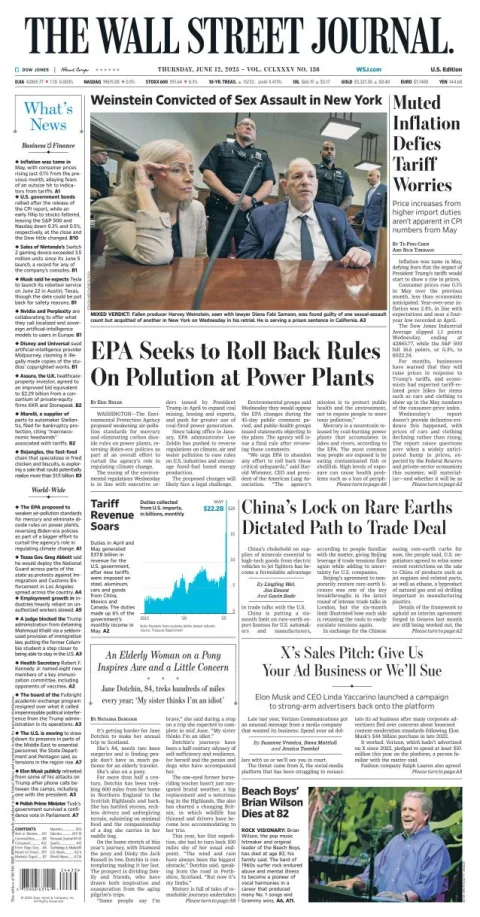 Portada de The Wall Street Journal