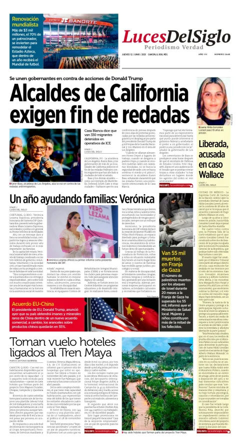Portada de Luces del Siglo del jueves, 12 de junio de 2025