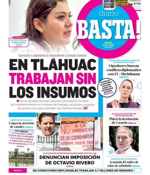 Portada de Basta del jueves, 12 de junio de 2025