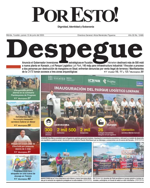 Portada de Por Esto (merida, Yucatan) del jueves, 12 de junio de 2025