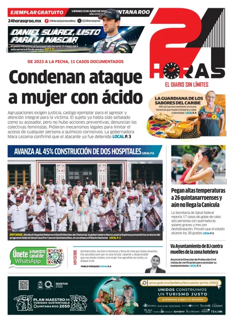 Portada de 24 Horas Quintana Roo
