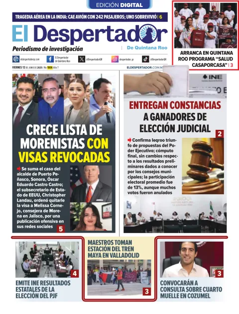 Portada de El Despertador de Quintana Roo