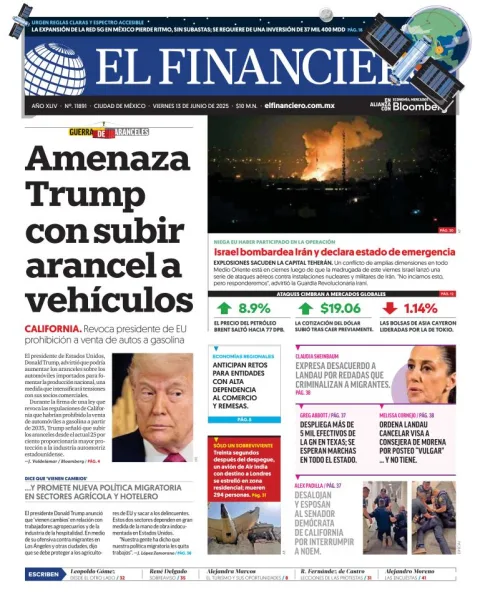 Portada de El Financiero