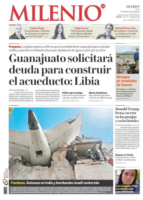 Portada de Milenio Leon del viernes, 13 de junio de 2025