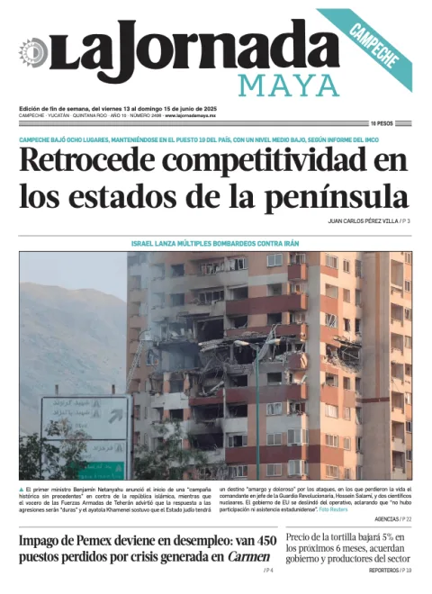 Portada de La Jornada Maya Campeche del viernes, 13 de junio de 2025