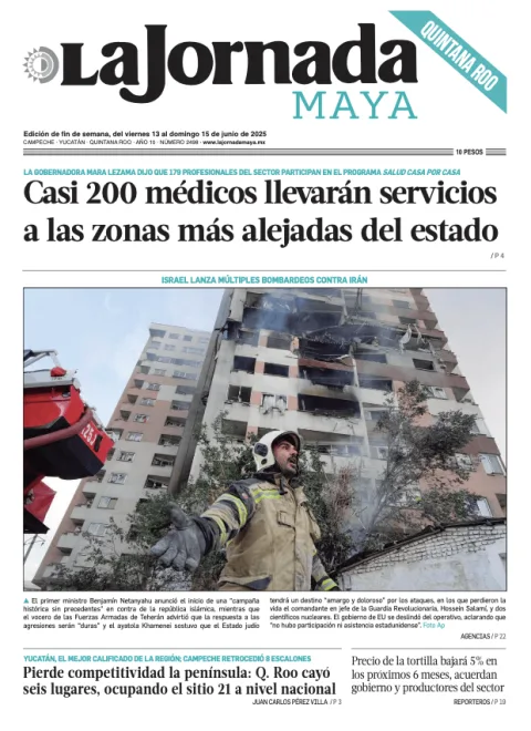 Portada de La Jornada Maya Quintana Roo del viernes, 13 de junio de 2025