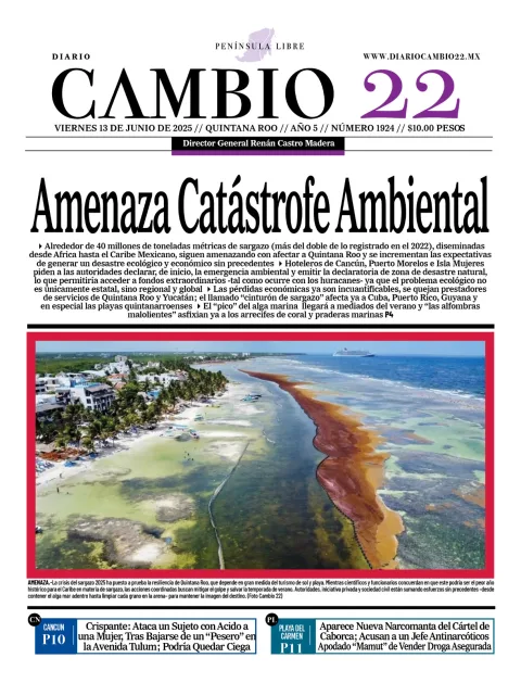 Portada de Diario Cambio 22 del 2025-06-13
