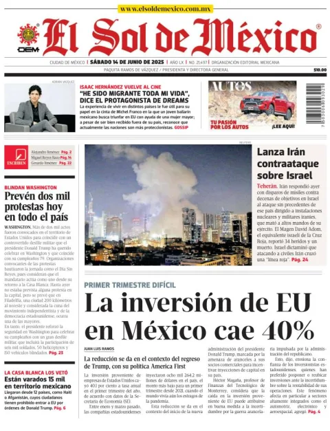 Portada de El Sol de Mexico
