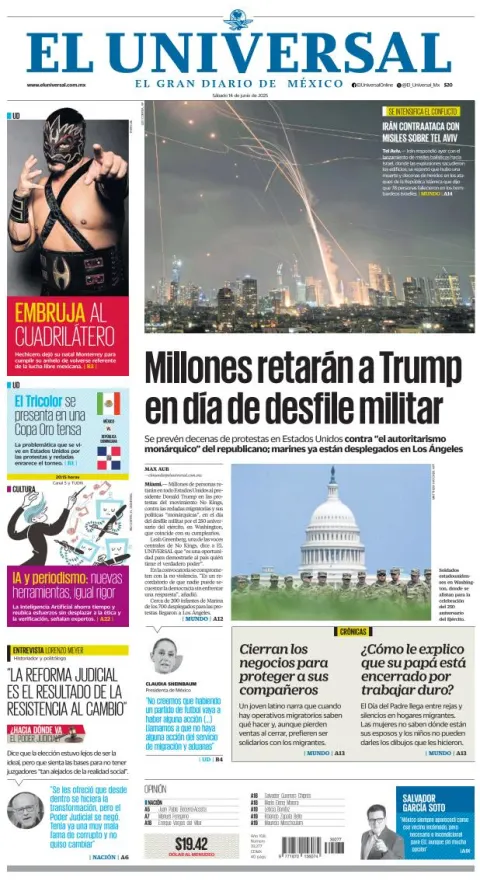 Portada de El Universal