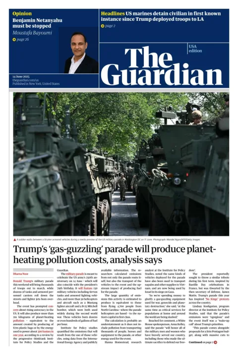 Portada de The Guardian (usa)