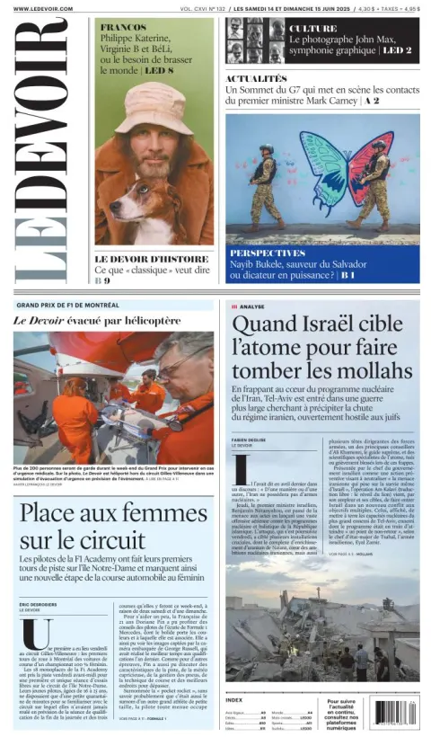 Portada de Le Devoir