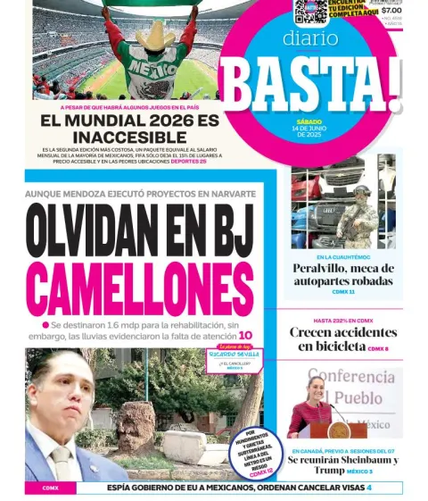 Portada de Basta del sábado, 14 de junio de 2025