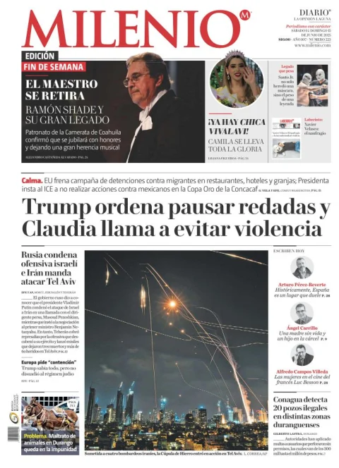 Portada de Milenio Laguna del sábado, 14 de junio de 2025