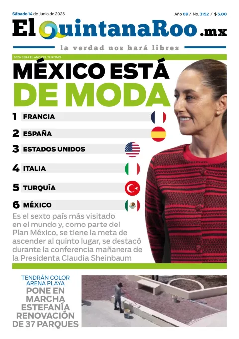 Portada de El Quintana Roo (portada) del sábado, 14 de junio de 2025