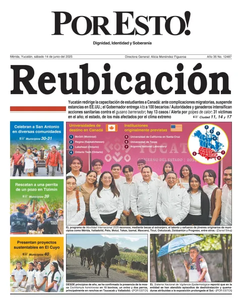 Portada de Por Esto (merida, Yucatan) del sábado, 14 de junio de 2025