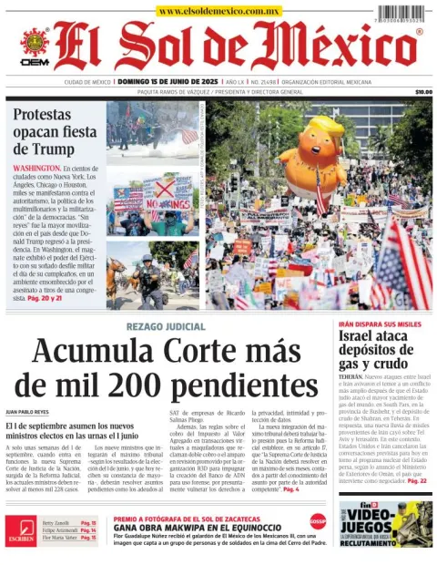 Portada de El Sol de Mexico