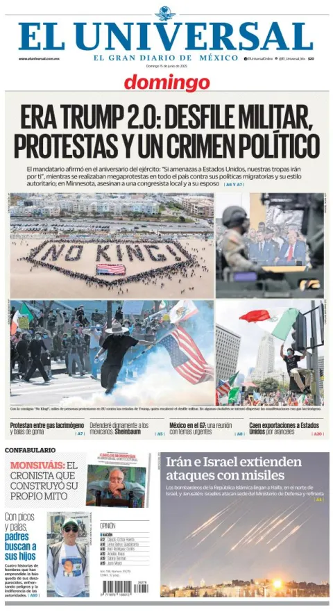 Portada de El Universal
