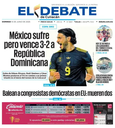 Portada de El Debate de Culiacan