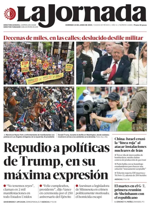 Portada de La Jornada