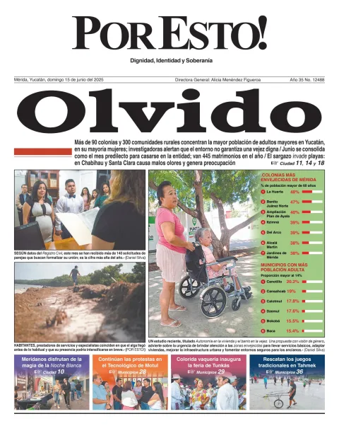 Portada de Por Esto (merida, Yucatan) del domingo, 15 de junio de 2025