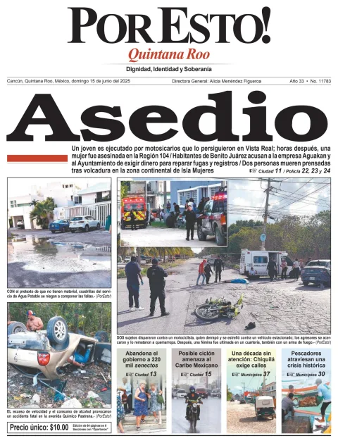 Portada de Por Esto (quintana Roo Cancun) del domingo, 15 de junio de 2025