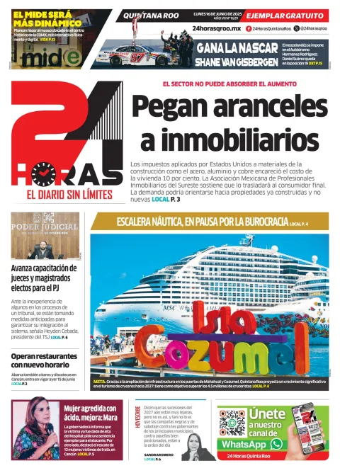 Portada de 24 Horas Quintana Roo