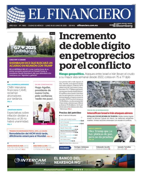 Portada de El Financiero