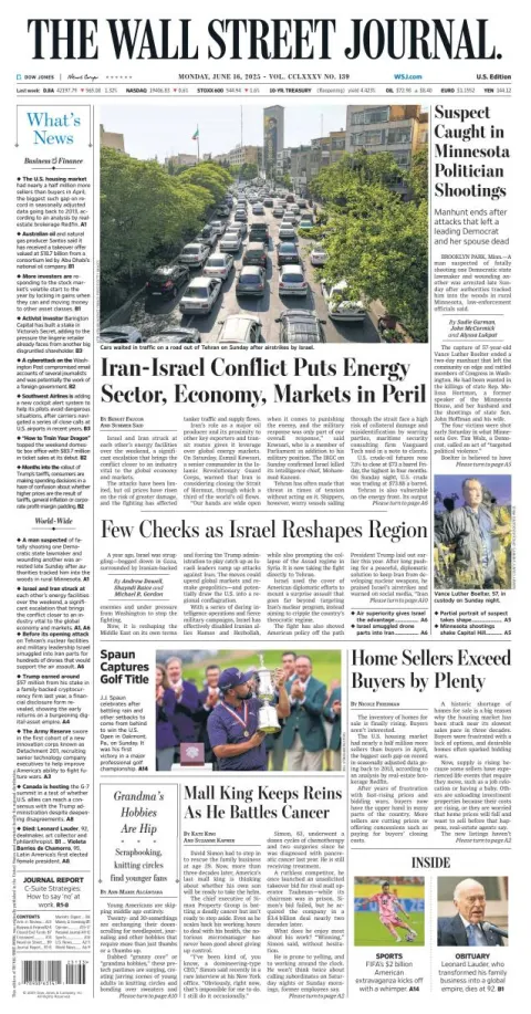 Portada de The Wall Street Journal
