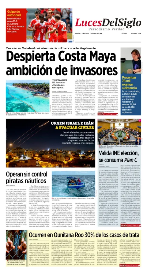 Portada de Luces del Siglo del lunes, 16 de junio de 2025
