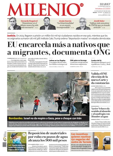 Portada de Milenio Laguna del lunes, 16 de junio de 2025