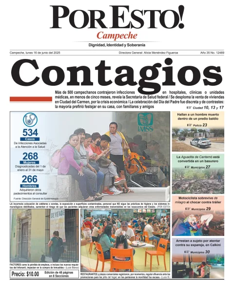 Portada de Por Esto (campeche) del lunes, 16 de junio de 2025