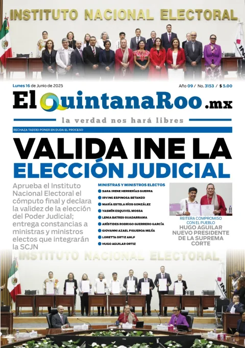 Portada de El Quintana Roo (portada) del lunes, 16 de junio de 2025