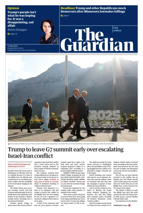 Portada de The Guardian (usa)