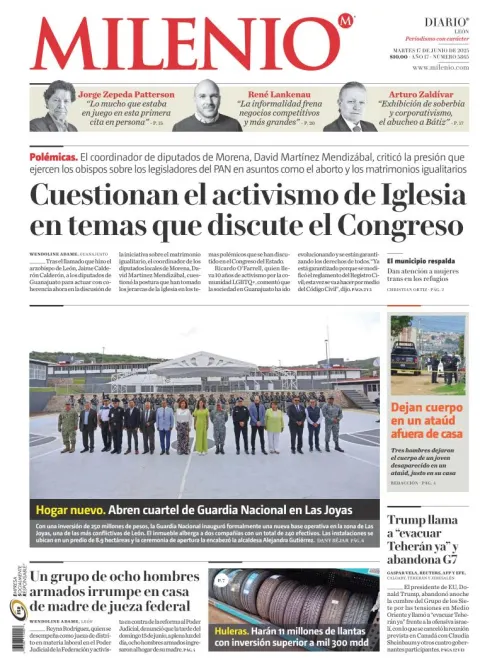 Portada de Milenio Leon del martes, 17 de junio de 2025