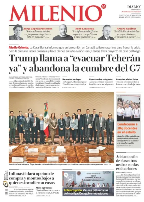 Portada de Milenio Tamaulipas del martes, 17 de junio de 2025