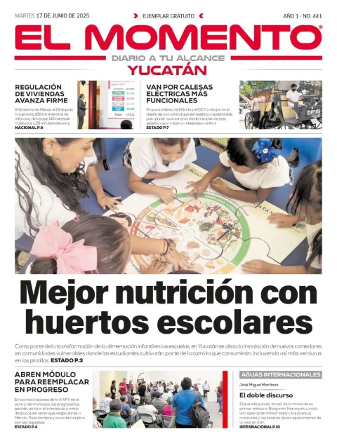 Portada de El Momento Yucatan del martes, 17 de junio de 2025