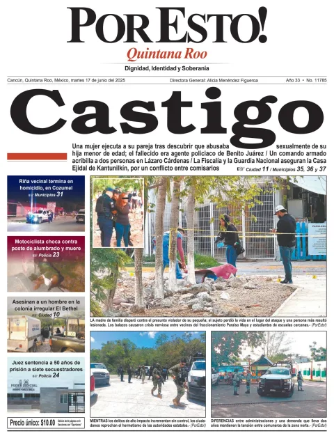 Portada de Por Esto (quintana Roo Cancun) del martes, 17 de junio de 2025