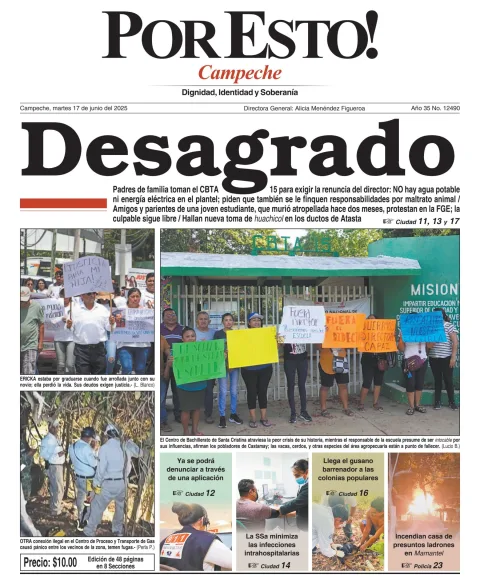 Portada de Por Esto (campeche) del martes, 17 de junio de 2025
