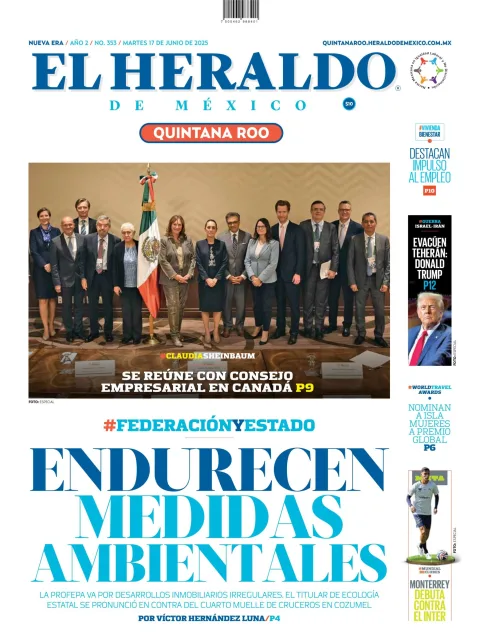 Portada de El Heraldo de Mexico - Quintana Roo del martes, 17 de junio de 2025