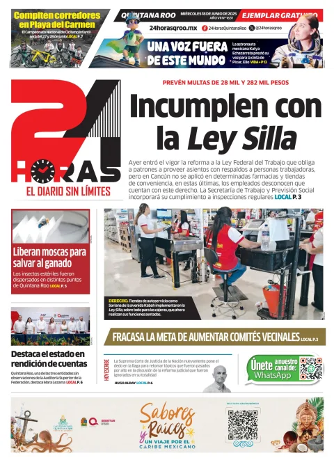 Portada de 24 Horas Quintana Roo