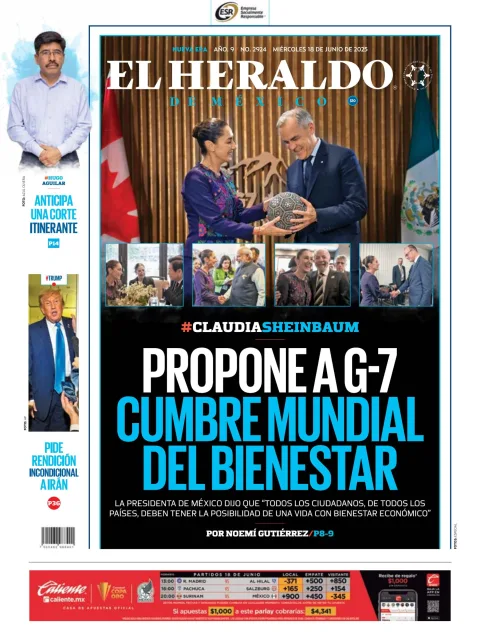 Portada de El Heraldo de Mexico