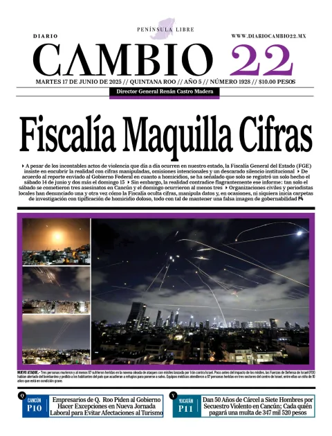Portada de Diario Cambio 22 del 2025-06-17