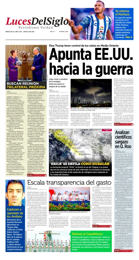 Portada de Luces del Siglo del miércoles, 18 de junio de 2025
