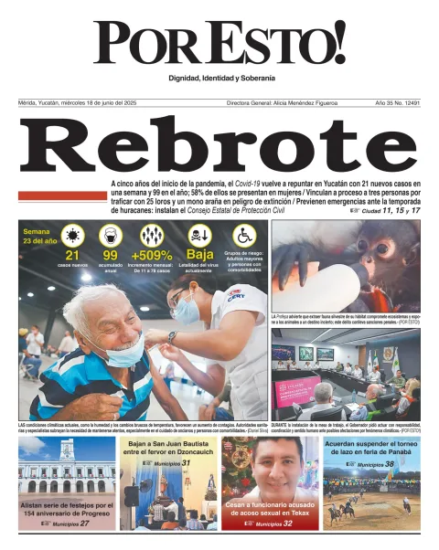 Portada de Por Esto (merida, Yucatan) del miércoles, 18 de junio de 2025