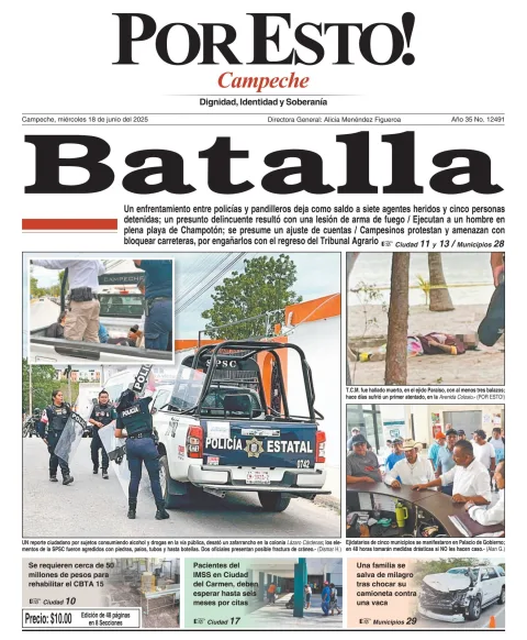 Portada de Por Esto (campeche) del miércoles, 18 de junio de 2025